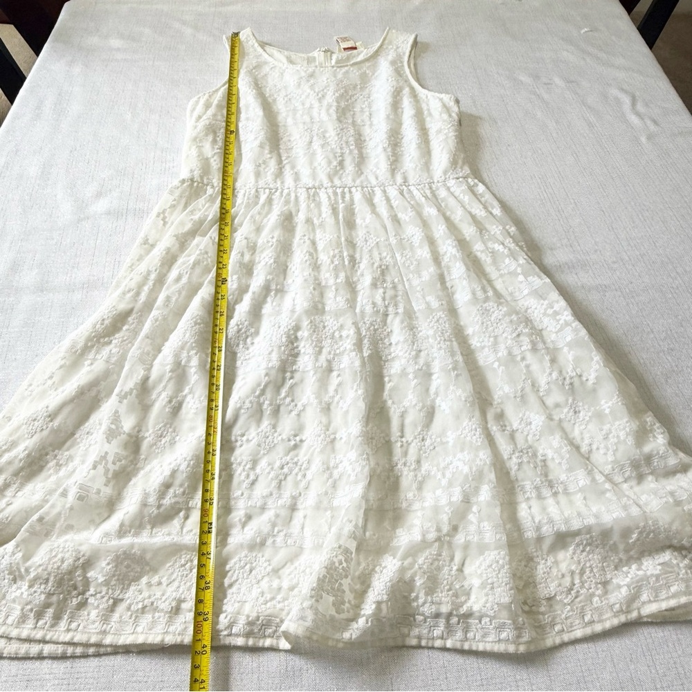 Sundance In A Heartbeat Dress Sz 12 Embroidered Mesh and Lace Knee Off White - Picture 5 of 7